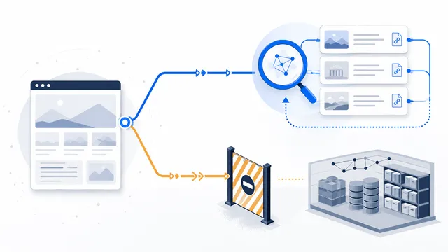 Website allowing an AI search discovery route while blocking a separate model-training route